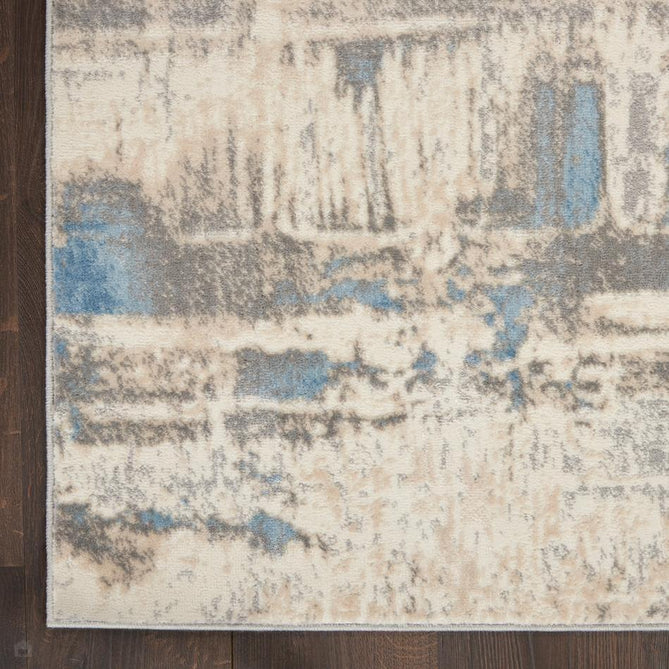 Solace SLA07 Ivory/Grey/Blue Runner-Nourison-Rug Love - The Most Loved Rug Store