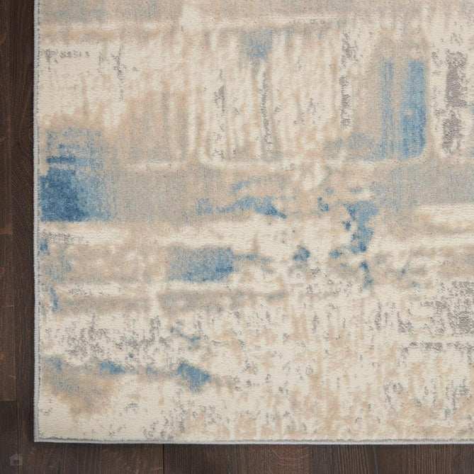 Solace SLA08 Ivory/Grey/Blue Runner-Nourison-Rug Love - The Most Loved Rug Store