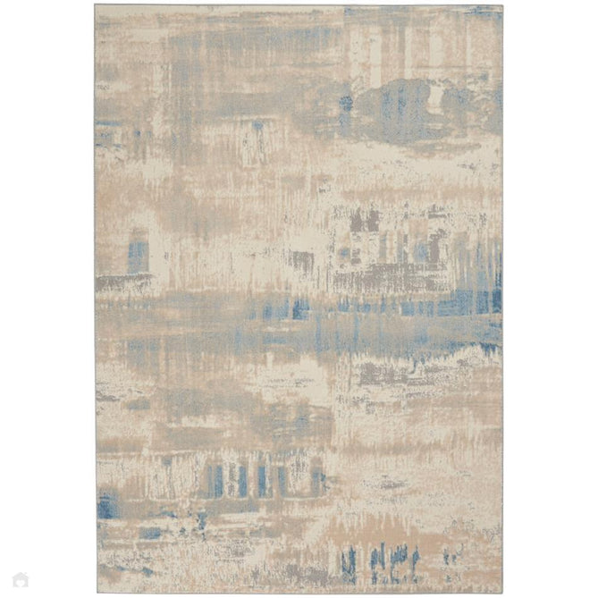 Solace SLA08 Ivory/Grey/Blue Runner-Nourison-Rug Love - The Most Loved Rug Store