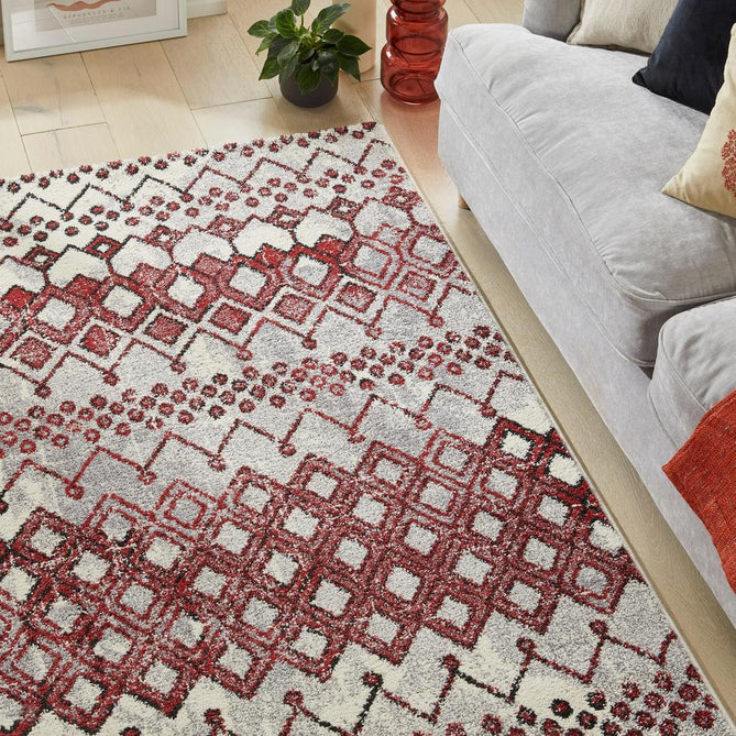 Somerset SOM104 White/Terracota Red Rug-Concept Looms-Rug Love - The Most Loved Rug Store