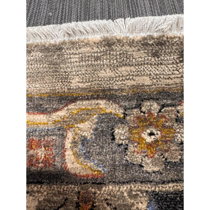 Sovereign Traditional Persian Vintage Distressed Shimmer Medallion Border Soft-Touch Ribbed Textured Polyester Low Flat-Pile Antique Grey/Beige/Charcoal/Multi Rug-Asiatic Carpets-Rug Love - The Most Loved Rug Store