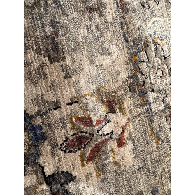 Sovereign Traditional Persian Vintage Distressed Shimmer Medallion Border Soft-Touch Ribbed Textured Polyester Low Flat-Pile Antique Grey/Beige/Charcoal/Multi Rug-Asiatic Carpets-Rug Love - The Most Loved Rug Store