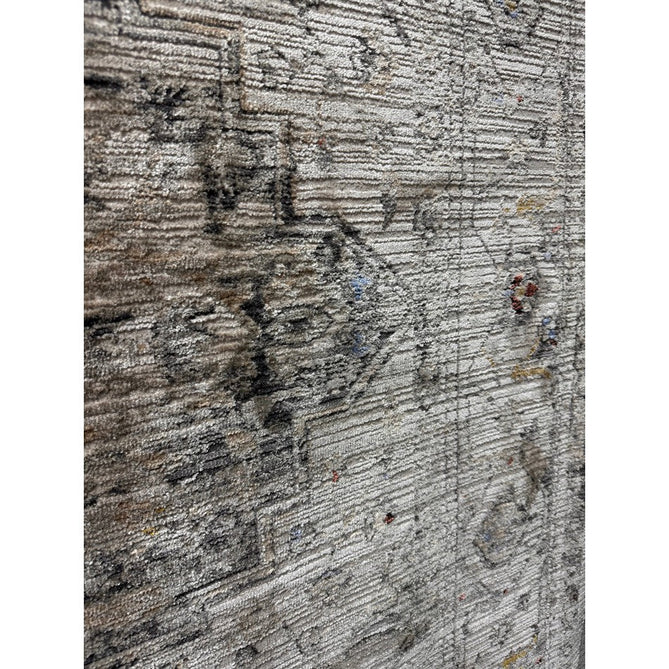 Sovereign Traditional Persian Vintage Distressed Shimmer Medallion Border Soft-Touch Ribbed Textured Polyester Low Profile Short Pile Fringe Ash Beige/Natural/Grey/Multi Rug-Asiatic Carpets-Rug Love - The Most Loved Rug Store