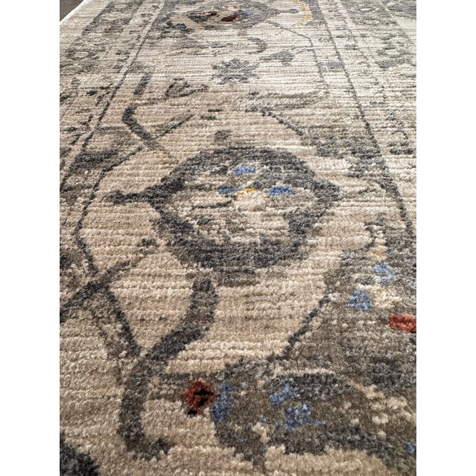 Sovereign Traditional Persian Vintage Distressed Shimmer Medallion Border Soft-Touch Ribbed Textured Polyester Low Profile Short Pile Fringe Ash Beige/Natural/Grey/Multi Rug-Asiatic Carpets-Rug Love - The Most Loved Rug Store