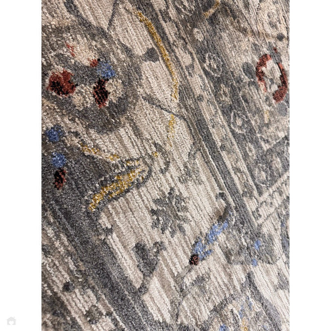 Sovereign Traditional Persian Vintage Distressed Shimmer Medallion Border Soft-Touch Ribbed Textured Polyester Low Profile Short Pile Fringe Ash Beige/Natural/Grey/Multi Rug-Asiatic Carpets-Rug Love - The Most Loved Rug Store