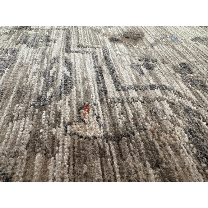 Sovereign Traditional Persian Vintage Distressed Shimmer Medallion Border Soft-Touch Ribbed Textured Polyester Low Profile Short Pile Fringe Ash Beige/Natural/Grey/Multi Rug-Asiatic Carpets-Rug Love - The Most Loved Rug Store