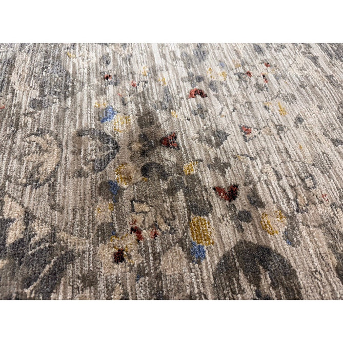 Sovereign Traditional Persian Vintage Distressed Shimmer Medallion Border Soft-Touch Ribbed Textured Polyester Low Profile Short Pile Fringe Ash Beige/Natural/Grey/Multi Rug-Asiatic Carpets-Rug Love - The Most Loved Rug Store