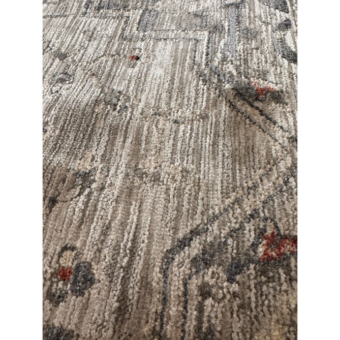 Sovereign Traditional Persian Vintage Distressed Shimmer Medallion Border Soft-Touch Ribbed Textured Polyester Low Profile Short Pile Fringe Ash Beige/Natural/Grey/Multi Rug-Asiatic Carpets-Rug Love - The Most Loved Rug Store