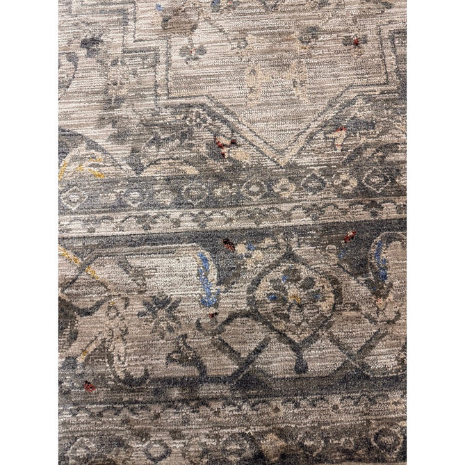 Sovereign Traditional Persian Vintage Distressed Shimmer Medallion Border Soft-Touch Ribbed Textured Polyester Low Profile Short Pile Fringe Ash Beige/Natural/Grey/Multi Rug-Asiatic Carpets-Rug Love - The Most Loved Rug Store