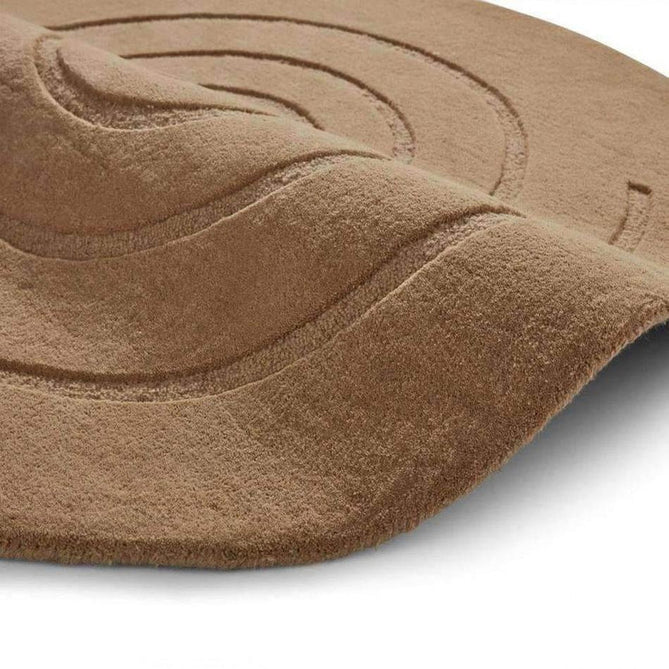 Spiral Modern Plain Hand Woven Carved Hi-Low Wool Round Gold Rug-Think Rugs-Rug Love - The Most Loved Rug Store
