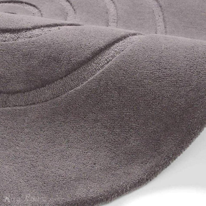 Spiral Modern Plain Hand Woven Carved Hi-Low Wool Round Grey Rug-Think Rugs-Rug Love - The Most Loved Rug Store
