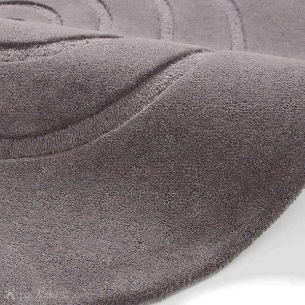 Round Grey Rug Wool On Sale Spiral Modern Plain Hand Woven Carved Hi-Low Wool Round Grey ...