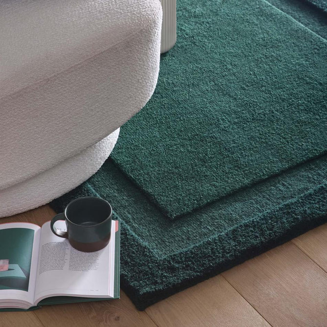 Stacked Border Dark Green Rug-Origins-Rug Love - The Most Loved Rug Store