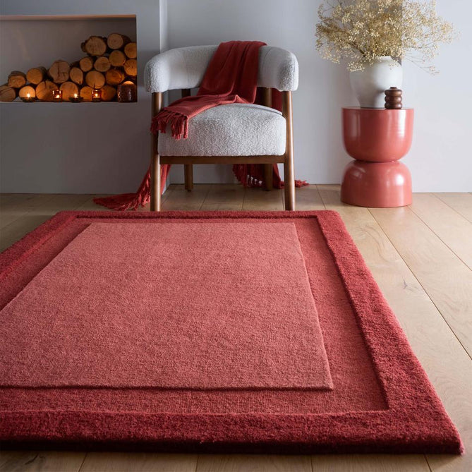 Stacked Border Wine Red Rug-Origins-Rug Love - The Most Loved Rug Store