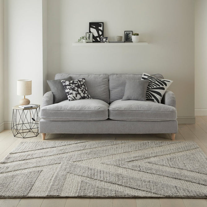 Stellar Arrow Modern Geometric Hand-Woven Sumak Style Textured Wool Loop Pile Grey Rug-Melrose-Rug Love - The Most Loved Rug Store