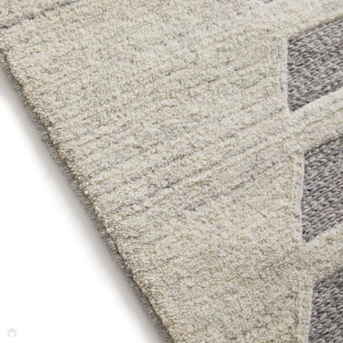 Stellar Ladder Modern Geometric Linear Hand-Woven Sumak Style Textured Wool Loop Pile Grey/Cream Rug-Melrose-Rug Love - The Most Loved Rug Store