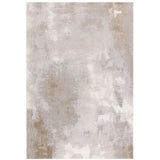 Stellar ST01 Modern Abstract Distressed Metallic Shimmer Hi-Low Textured Smooth Soft-Touch Polyester Low Profile Short Pile Beige/Ivory/Taupe/Silver Rug