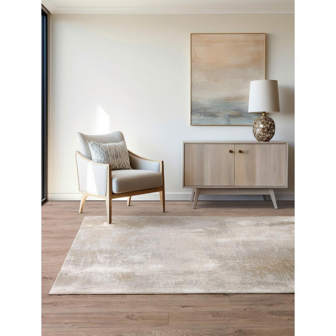 Stellar ST01 Modern Abstract Distressed Shimmer Hi-Low Textured Smooth Soft-Touch Polyblend Short Pile Beige/Ivory/Taupe/Silver Rug-Asiatic Carpets-Rug Love - The Most Loved Rug Store