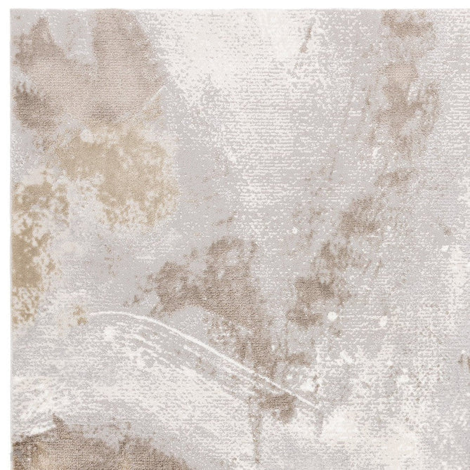 Stellar ST02 Modern Abstract Distressed Metallic Shimmer Hi-Low Textured Smooth Soft-Touch Polyester Low Profile Short Pile Beige/Grey/Cream Rug-Asiatic Carpets-Rug Love - The Most Loved Rug Store