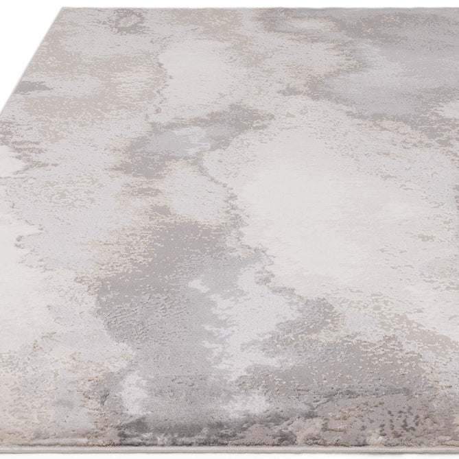 Stellar ST03 Modern Abstract Distressed Metallic Shimmer Hi-Low Textured Smooth Soft-Touch Polyester Low Profile Short Pile Beige/Grey/Cream Rug-Asiatic Carpets-Rug Love - The Most Loved Rug Store