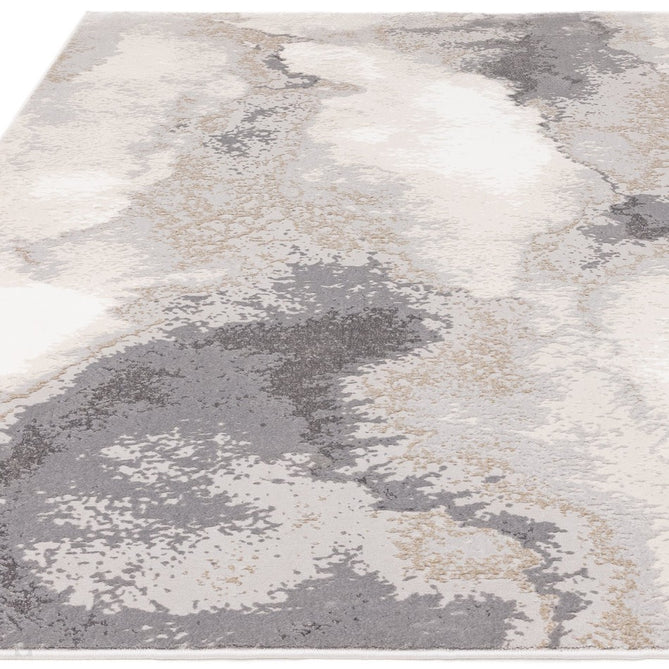 Stellar ST03 Modern Abstract Distressed Metallic Shimmer Hi-Low Textured Smooth Soft-Touch Polyester Low Profile Short Pile Beige/Grey/Cream Rug-Asiatic Carpets-Rug Love - The Most Loved Rug Store
