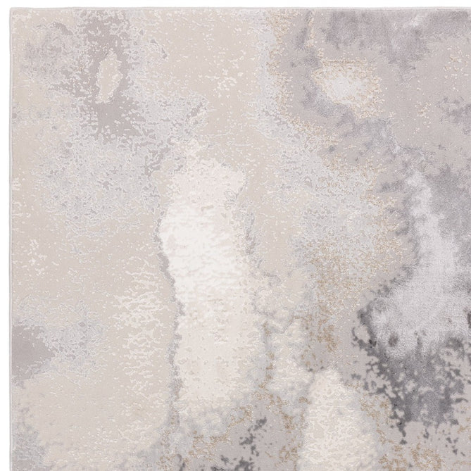 Stellar ST03 Modern Abstract Distressed Metallic Shimmer Hi-Low Textured Smooth Soft-Touch Polyester Low Profile Short Pile Beige/Grey/Cream Rug-Asiatic Carpets-Rug Love - The Most Loved Rug Store