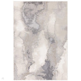 Stellar ST03 Modern Abstract Distressed Metallic Shimmer Hi-Low Textured Smooth Soft-Touch Polyester Low Profile Short Pile Beige/Grey/Cream Rug