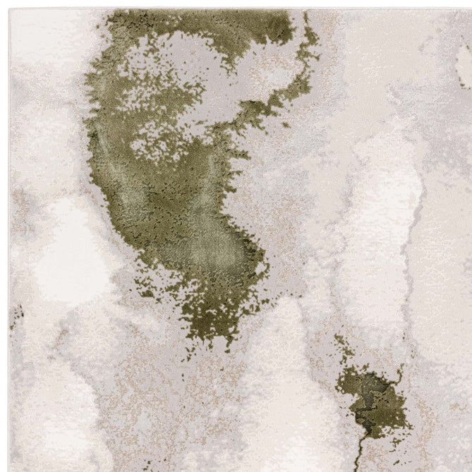 Stellar ST04 Modern Abstract Distressed Shimmer Hi-Low Textured Smooth Soft-Touch Polyblend Short Pile Grey/Cream/Beige/Green Rug-Asiatic Carpets-Rug Love - The Most Loved Rug Store