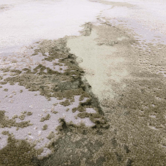 Stellar ST04 Modern Abstract Distressed Shimmer Hi-Low Textured Smooth Soft-Touch Polyblend Short Pile Grey/Cream/Beige/Green Rug-Asiatic Carpets-Rug Love - The Most Loved Rug Store