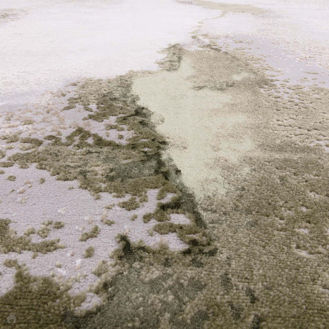 Stellar ST04 Modern Abstract Distressed Shimmer Hi-Low Textured Smooth Soft-Touch Polyblend Short Pile Grey/Cream/Beige/Green Rug-Asiatic Carpets-Rug Love - The Most Loved Rug Store