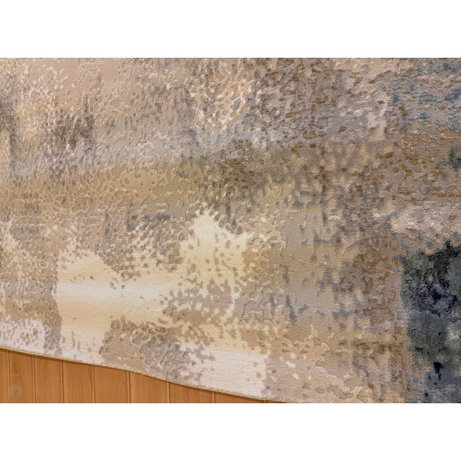 Stellar ST05 Modern Abstract Distressed Metallic Shimmer Hi-Low Textured Smooth Soft-Touch Polyester Low Profile Short Pile Blue/Grey/Cream/Beige Rug-Asiatic Carpets-Rug Love - The Most Loved Rug Store