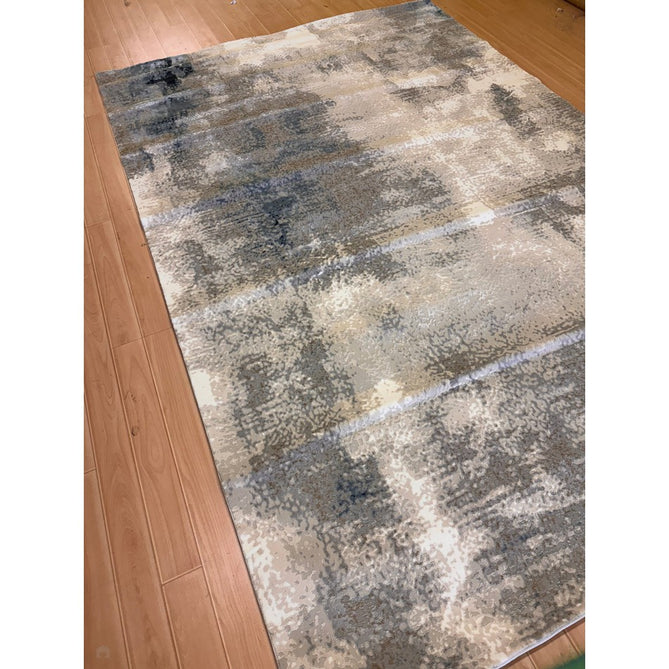 Stellar ST05 Modern Abstract Distressed Metallic Shimmer Hi-Low Textured Smooth Soft-Touch Polyester Low Profile Short Pile Blue/Grey/Cream/Beige Rug-Asiatic Carpets-Rug Love - The Most Loved Rug Store