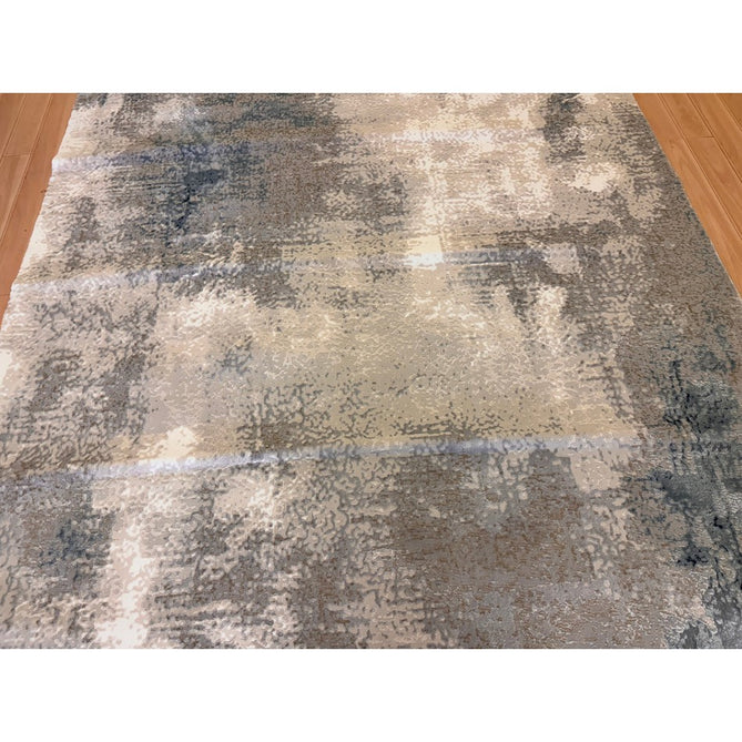 Stellar ST05 Modern Abstract Distressed Metallic Shimmer Hi-Low Textured Smooth Soft-Touch Polyester Low Profile Short Pile Blue/Grey/Cream/Beige Rug-Asiatic Carpets-Rug Love - The Most Loved Rug Store