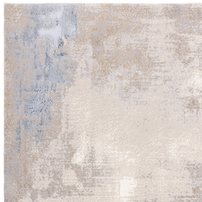 Stellar ST05 Modern Abstract Distressed Metallic Shimmer Hi-Low Textured Smooth Soft-Touch Polyester Low Profile Short Pile Blue/Grey/Cream/Beige Rug-Asiatic Carpets-Rug Love - The Most Loved Rug Store