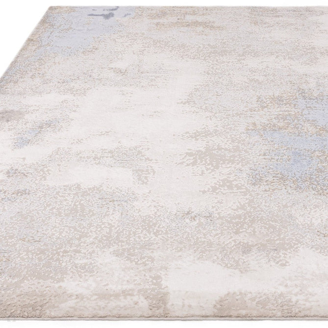 Stellar ST05 Modern Abstract Distressed Shimmer Hi-Low Textured Smooth Soft-Touch Polyblend Short Pile Blue/Grey/Cream/Beige Rug-Asiatic Carpets-Rug Love - The Most Loved Rug Store