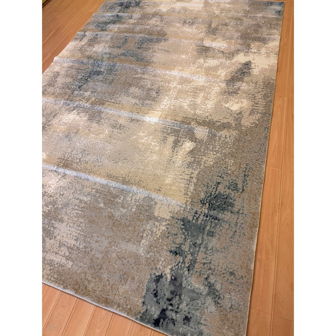 Stellar ST05 Modern Abstract Distressed Shimmer Hi-Low Textured Smooth Soft-Touch Polyblend Short Pile Blue/Grey/Cream/Beige Rug-Asiatic Carpets-Rug Love - The Most Loved Rug Store