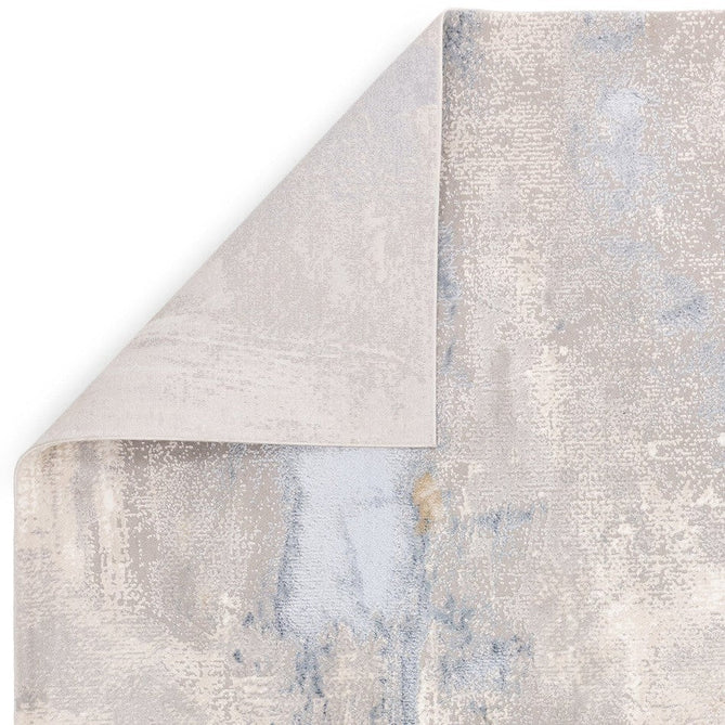 Stellar ST06 Modern Abstract Distressed Metallic Shimmer Hi-Low Textured Smooth Soft-Touch Polyester Low Profile Short Pile Blue/Grey/Cream/Beige Rug-Asiatic Carpets-Rug Love - The Most Loved Rug Store