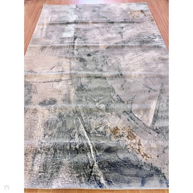Stellar ST06 Modern Abstract Distressed Metallic Shimmer Hi-Low Textured Smooth Soft-Touch Polyester Low Profile Short Pile Blue/Grey/Cream/Beige Rug-Asiatic Carpets-Rug Love - The Most Loved Rug Store