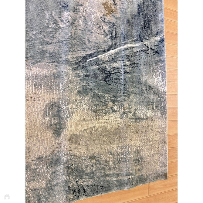 Stellar ST06 Modern Abstract Distressed Metallic Shimmer Hi-Low Textured Smooth Soft-Touch Polyester Low Profile Short Pile Blue/Grey/Cream/Beige Rug-Asiatic Carpets-Rug Love - The Most Loved Rug Store