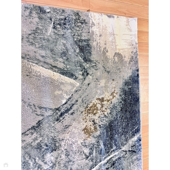 Stellar ST06 Modern Abstract Distressed Metallic Shimmer Hi-Low Textured Smooth Soft-Touch Polyester Low Profile Short Pile Blue/Grey/Cream/Beige Rug-Asiatic Carpets-Rug Love - The Most Loved Rug Store