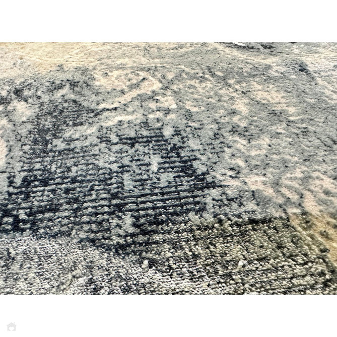 Stellar ST06 Modern Abstract Distressed Metallic Shimmer Hi-Low Textured Smooth Soft-Touch Polyester Low Profile Short Pile Blue/Grey/Cream/Beige Rug-Asiatic Carpets-Rug Love - The Most Loved Rug Store