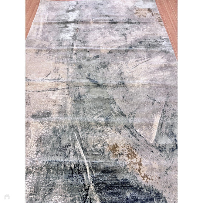 Stellar ST06 Modern Abstract Distressed Metallic Shimmer Hi-Low Textured Smooth Soft-Touch Polyester Low Profile Short Pile Blue/Grey/Cream/Beige Rug-Asiatic Carpets-Rug Love - The Most Loved Rug Store