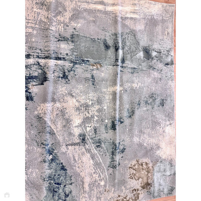 Stellar ST06 Modern Abstract Distressed Metallic Shimmer Hi-Low Textured Smooth Soft-Touch Polyester Low Profile Short Pile Blue/Grey/Cream/Beige Rug-Asiatic Carpets-Rug Love - The Most Loved Rug Store