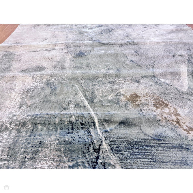 Stellar ST06 Modern Abstract Distressed Metallic Shimmer Hi-Low Textured Smooth Soft-Touch Polyester Low Profile Short Pile Blue/Grey/Cream/Beige Rug-Asiatic Carpets-Rug Love - The Most Loved Rug Store
