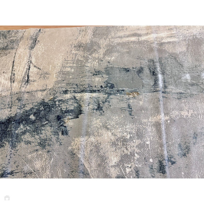Stellar ST06 Modern Abstract Distressed Metallic Shimmer Hi-Low Textured Smooth Soft-Touch Polyester Low Profile Short Pile Blue/Grey/Cream/Beige Rug-Asiatic Carpets-Rug Love - The Most Loved Rug Store