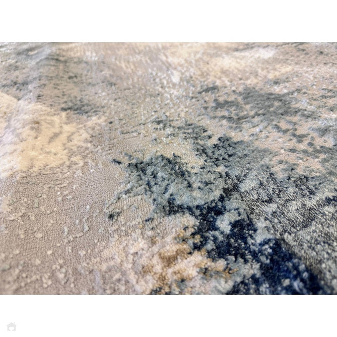 Stellar ST06 Modern Abstract Distressed Metallic Shimmer Hi-Low Textured Smooth Soft-Touch Polyester Low Profile Short Pile Blue/Grey/Cream/Beige Rug-Asiatic Carpets-Rug Love - The Most Loved Rug Store