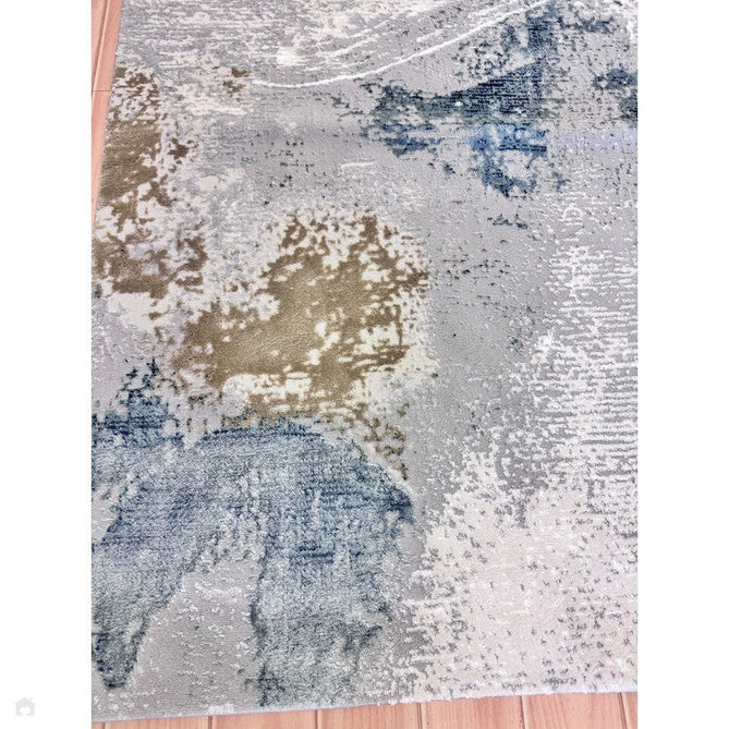 Stellar ST06 Modern Abstract Distressed Metallic Shimmer Hi-Low Textured Smooth Soft-Touch Polyester Low Profile Short Pile Blue/Grey/Cream/Beige Rug-Asiatic Carpets-Rug Love - The Most Loved Rug Store