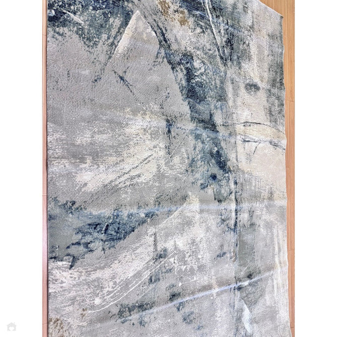 Stellar ST06 Modern Abstract Distressed Shimmer Hi-Low Textured Smooth Soft-Touch Polyblend Short Pile Blue/Grey/Cream/Beige Rug-Asiatic Carpets-Rug Love - The Most Loved Rug Store