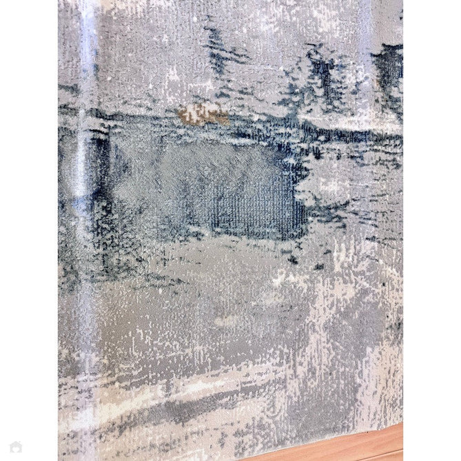 Stellar ST06 Modern Abstract Distressed Shimmer Hi-Low Textured Smooth Soft-Touch Polyblend Short Pile Blue/Grey/Cream/Beige Rug-Asiatic Carpets-Rug Love - The Most Loved Rug Store