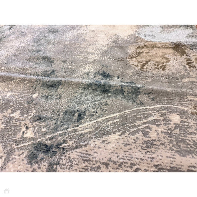 Stellar ST06 Modern Abstract Distressed Shimmer Hi-Low Textured Smooth Soft-Touch Polyblend Short Pile Blue/Grey/Cream/Beige Rug-Asiatic Carpets-Rug Love - The Most Loved Rug Store
